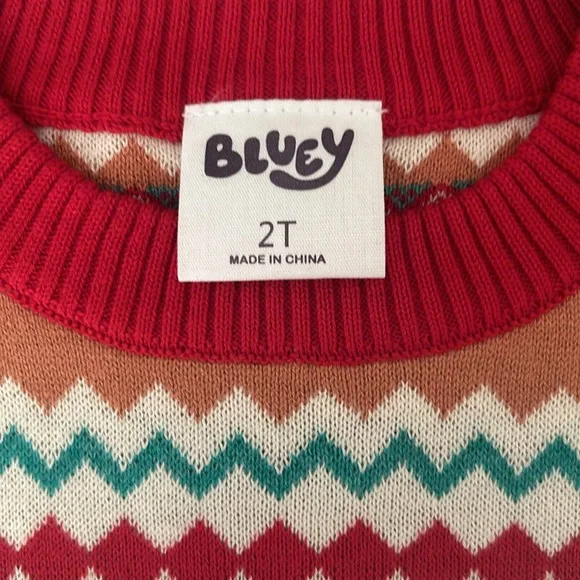 Bluey Christmas Sweater Size 2T. NWT. - Picture 3 of 7